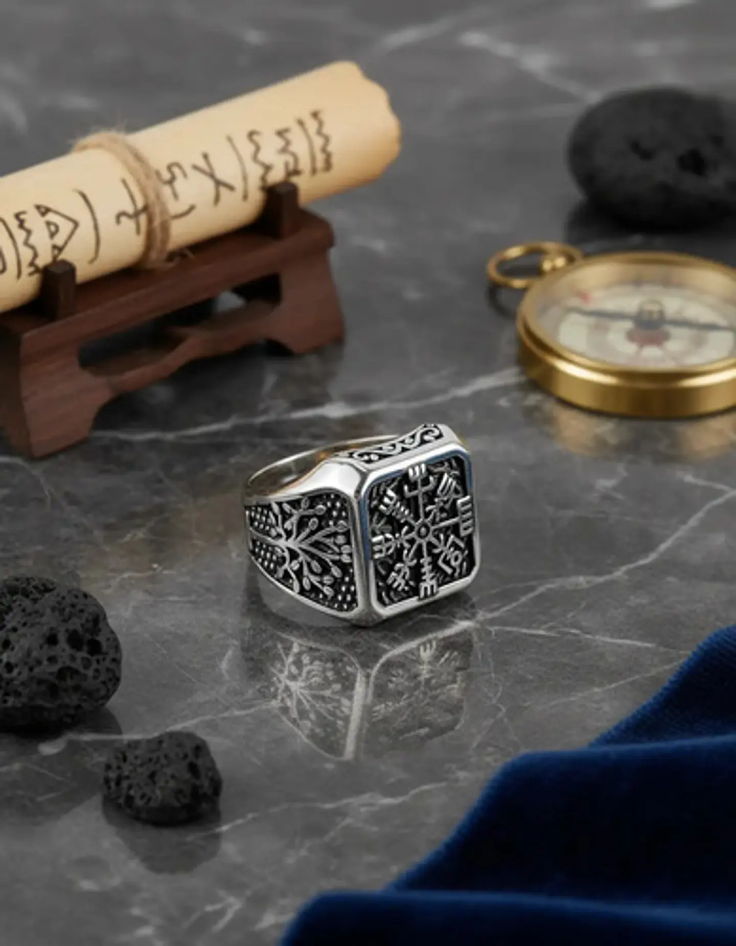 Anillo Acero Vikingo Color Plata Árbol De La Vida Hombre 3