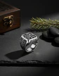 Anillo Acero Vikingo Color Plata Árbol De La Vida Hombre - Miniatura 8