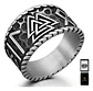 Anillo Runa Vikingo Nórdico Amuleto Acero Color Plata Hombre - Miniatura 1