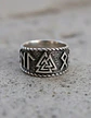 Anillo Runa Vikingo Nórdico Amuleto Acero Color Plata Hombre - Miniatura 2