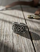 Anillo Runa Vikingo Nórdico Amuleto Acero Color Plata Hombre - Miniatura 4