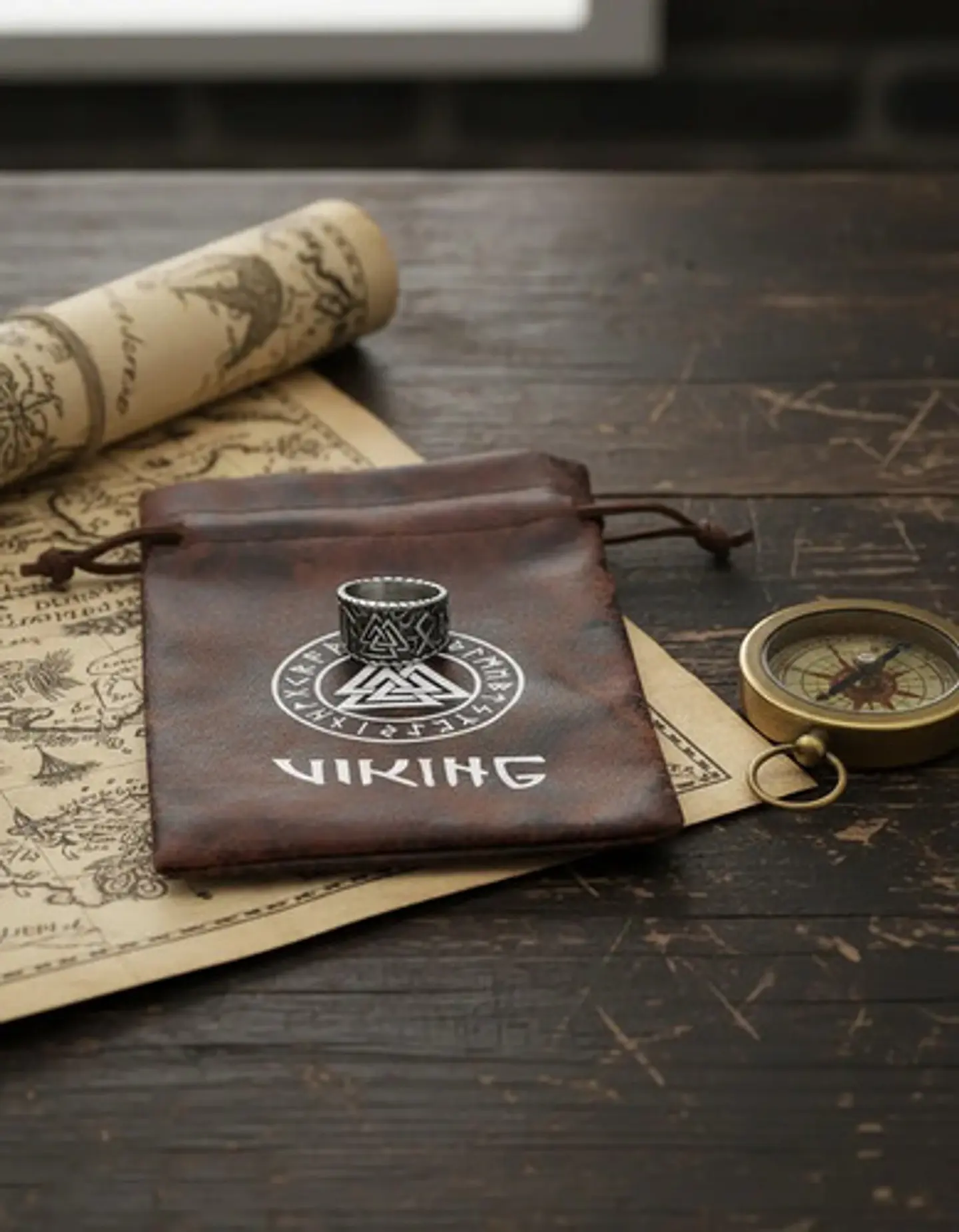 Anillo Runa Vikingo Nórdico Amuleto Acero Color Plata Hombre 5