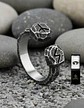 Anillo Acero Rustico Runas Vikingo Odin Color Plata Hombre - Miniatura 5
