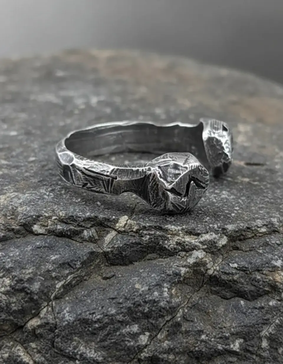 Anillo Acero Rustico Runas Vikingo Odin Color Plata Hombre 6