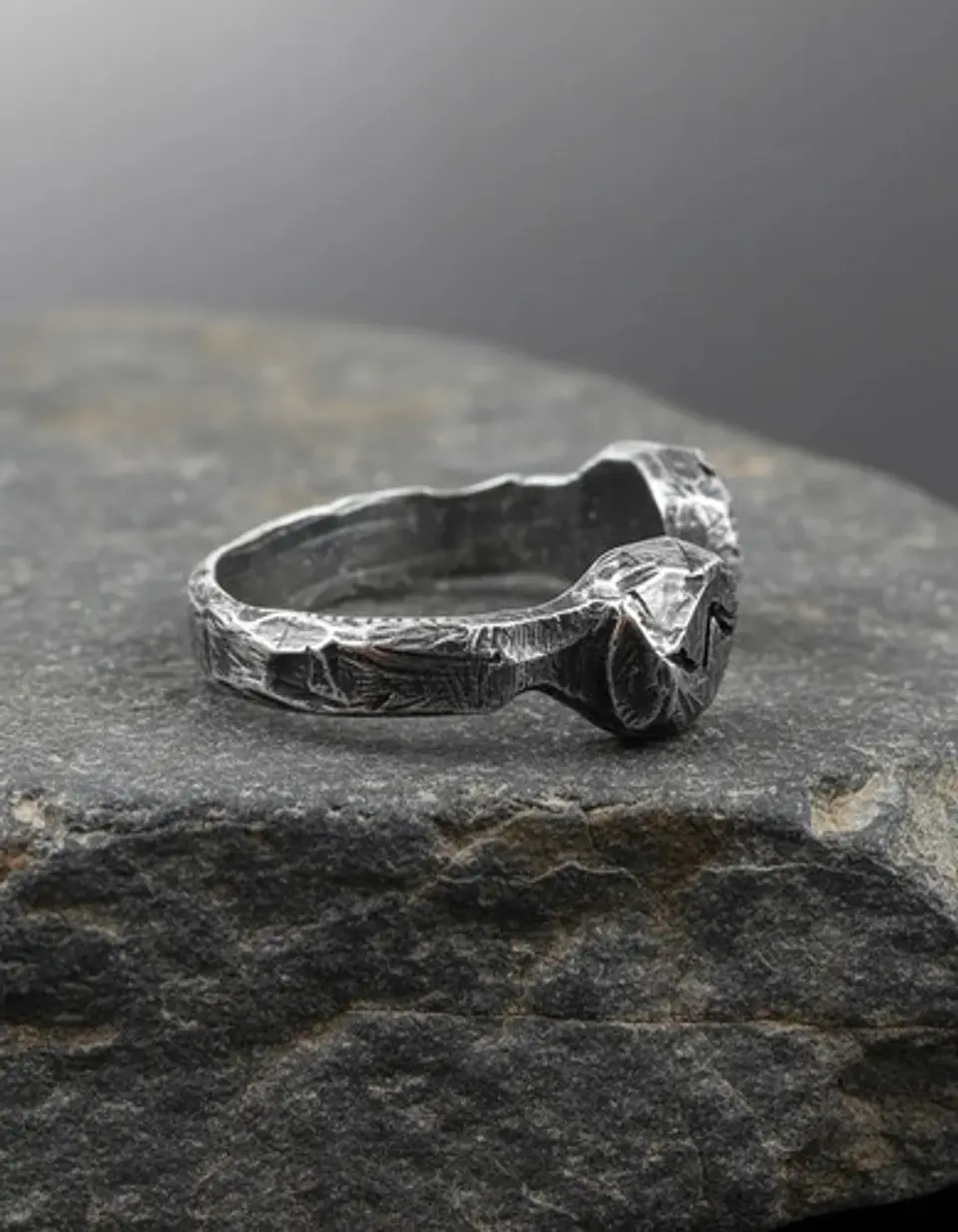 Anillo Acero Rustico Runas Vikingo Odin Color Plata Hombre 8