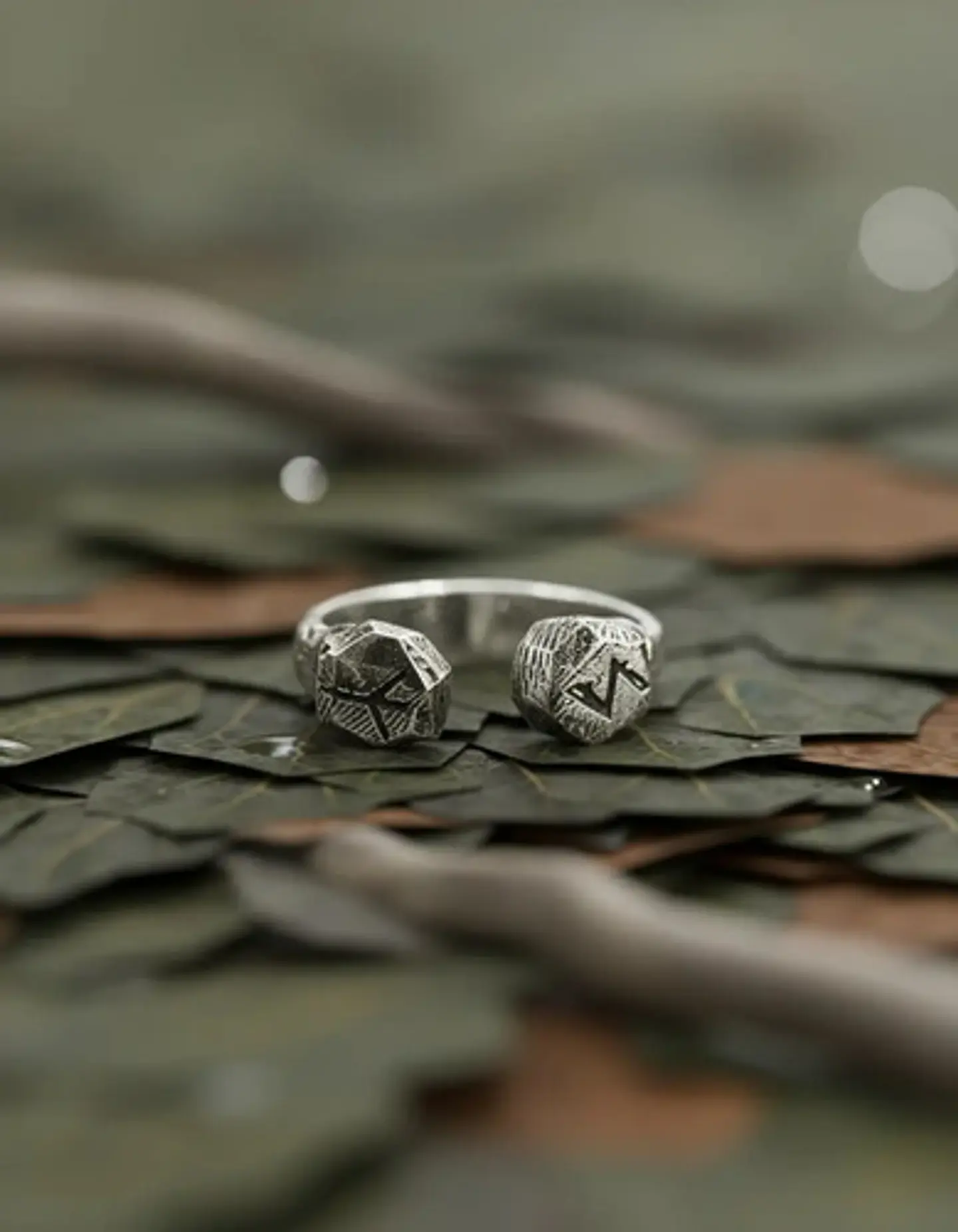 Anillo Acero Rustico Runas Vikingo Odin Color Plata Hombre 9