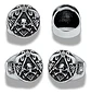 Anillo Masón Cráneo Calavera Acero Color Plata Para Hombre - Miniatura 2