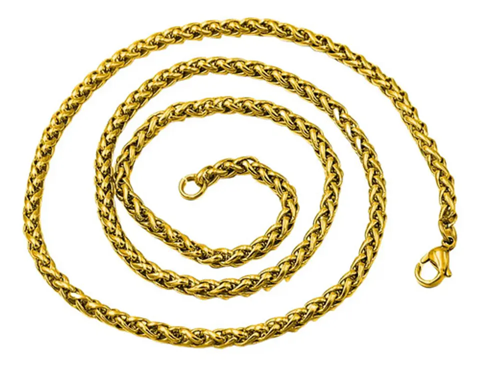 Cadena 6 Mm Acero 60 Cm Color Oro Espiga Urbana Hip Hombre 1