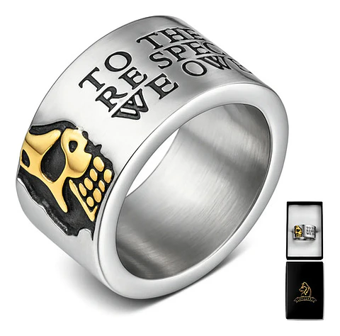 Anillo Biker Calavera Cráneo Gótico Acero Color Plata Hombre