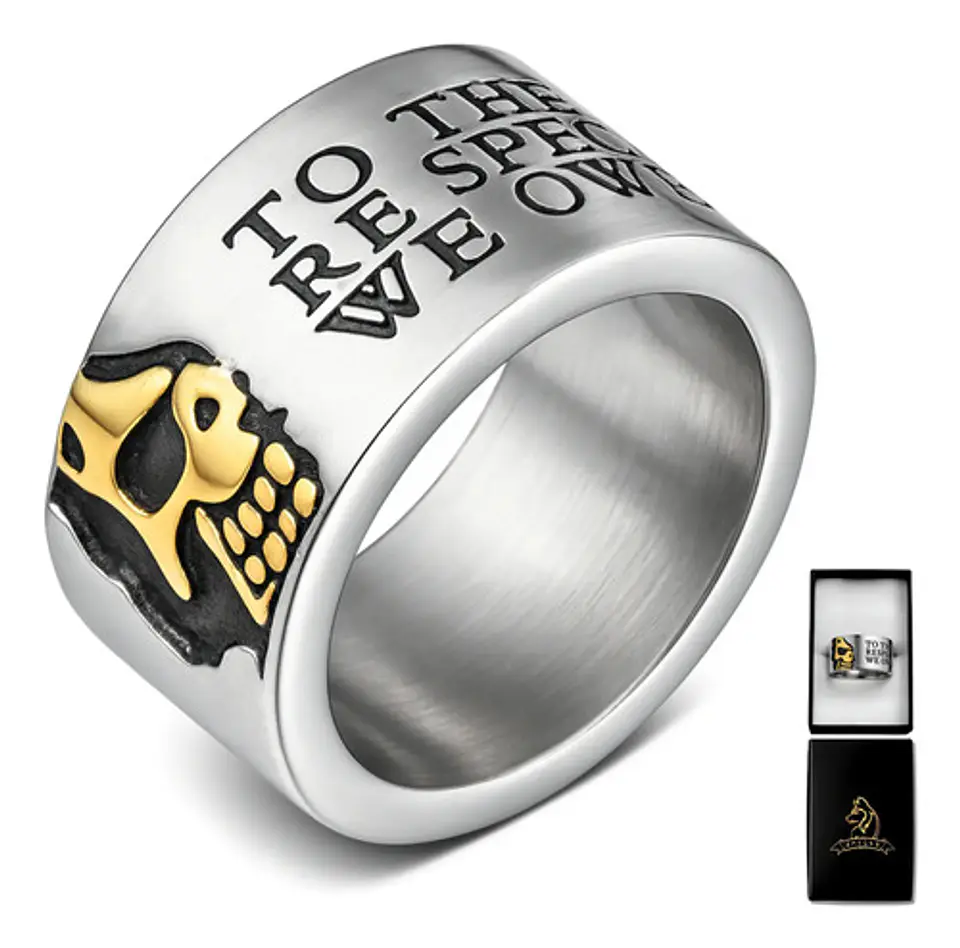 Anillo Biker Calavera Cráneo Gótico Acero Color Plata Hombre 1