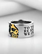 Anillo Biker Calavera Cráneo Gótico Acero Color Plata Hombre - Miniatura 3