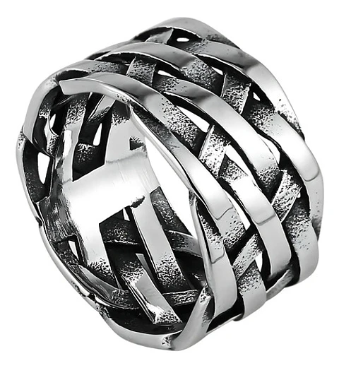 Anillo Argolla De Acero Geométrico Color Plata Hombre Mujer