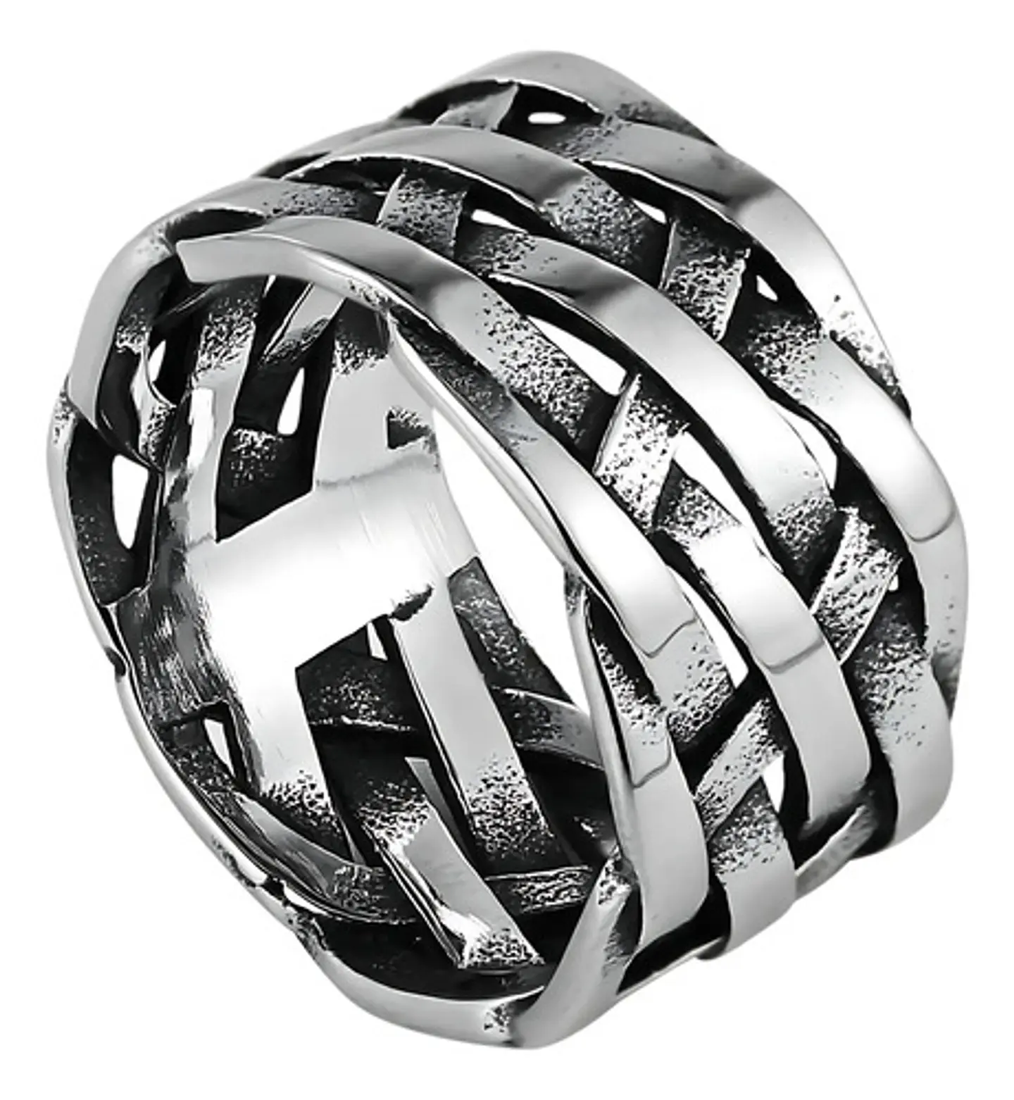 Anillo Argolla De Acero Geométrico Color Plata Hombre Mujer 1
