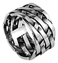 Anillo Argolla De Acero Geométrico Color Plata Hombre Mujer - Miniatura 1