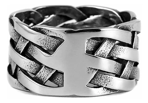 Anillo Argolla De Acero Geométrico Color Plata Hombre Mujer