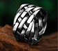Anillo Argolla De Acero Geométrico Color Plata Hombre Mujer - Miniatura 4
