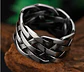 Anillo Argolla De Acero Geométrico Color Plata Hombre Mujer - Miniatura 5