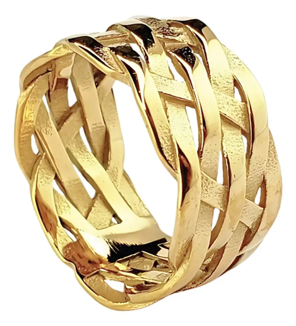 Anillo Argolla De Acero Geométrico Color Plata Hombre Mujer 8
