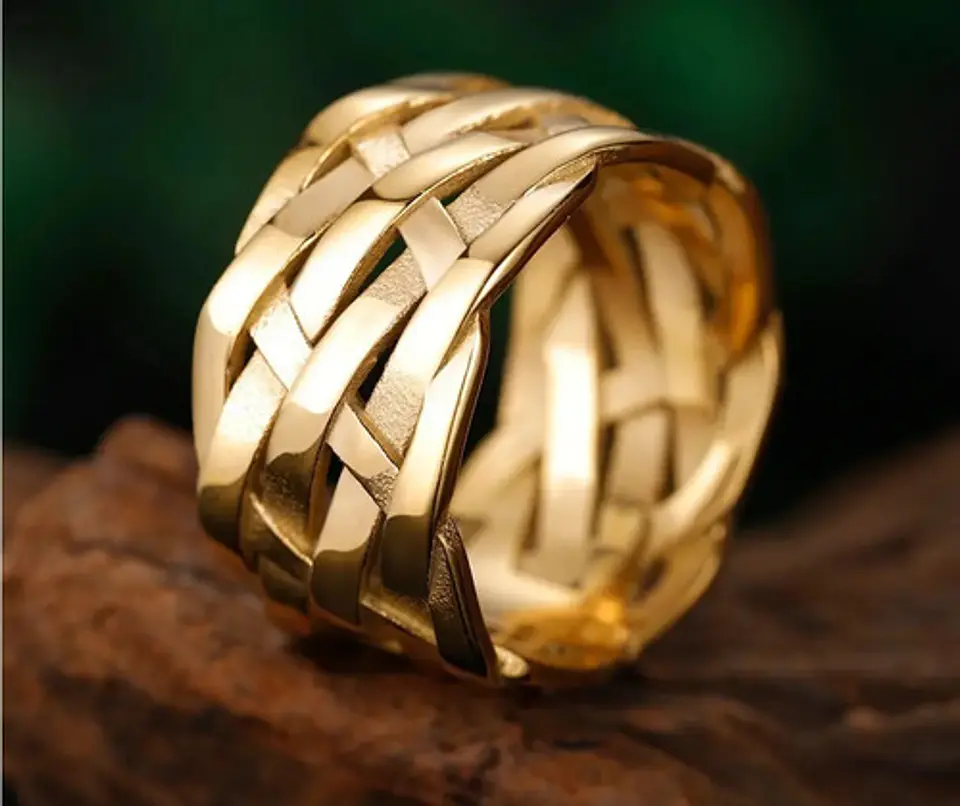 Anillo Argolla De Acero Geométrico Color Plata Hombre Mujer 10
