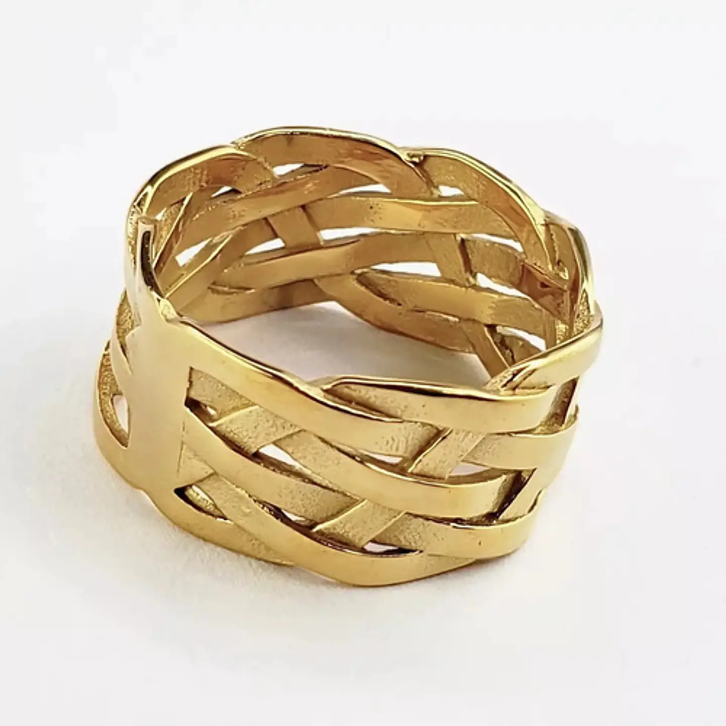 Anillo Argolla De Acero Geométrico Color Plata Hombre Mujer 13