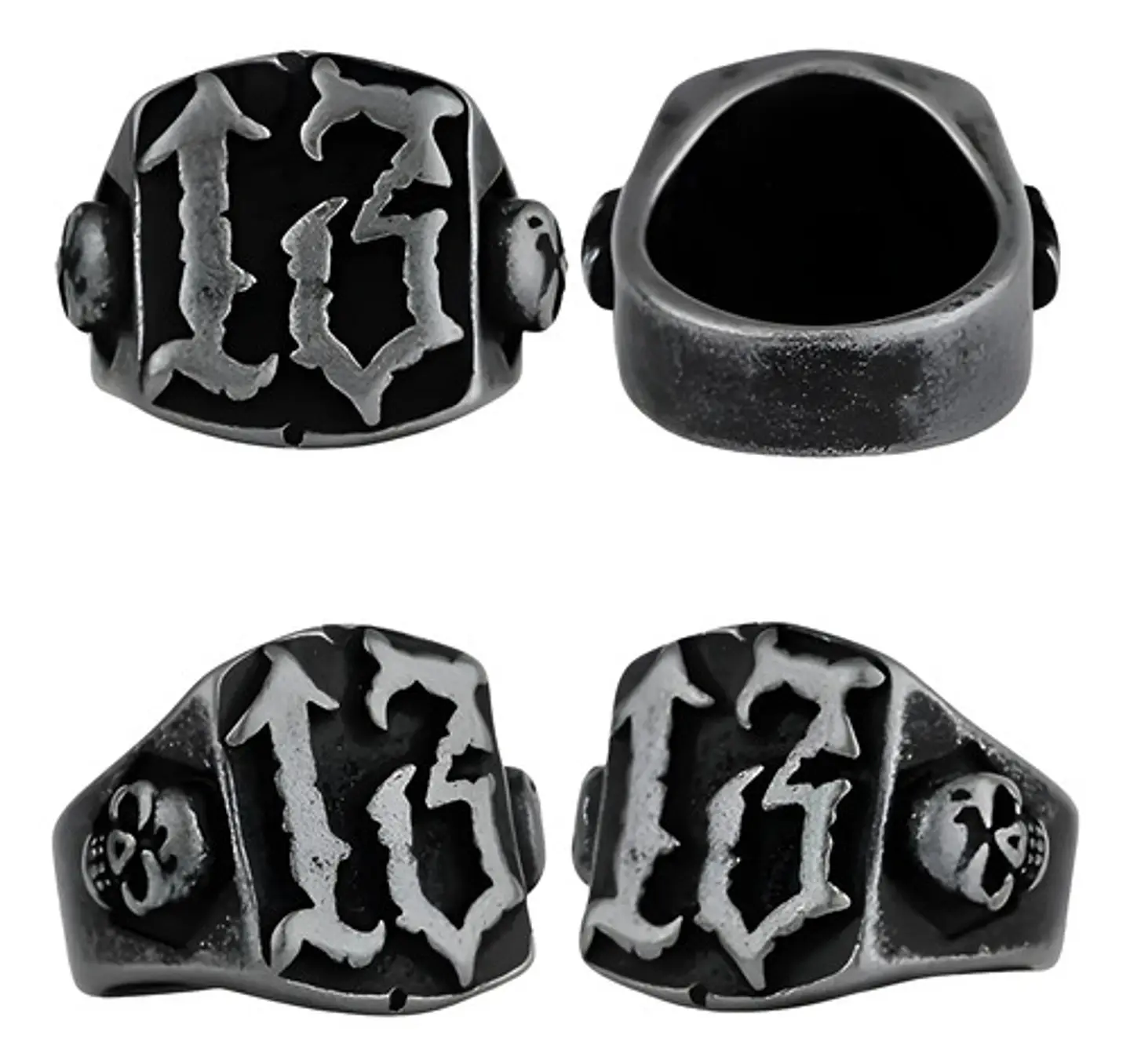 Anillo Acero Craneo Punk Industrial Color Plata Para Hombre 2