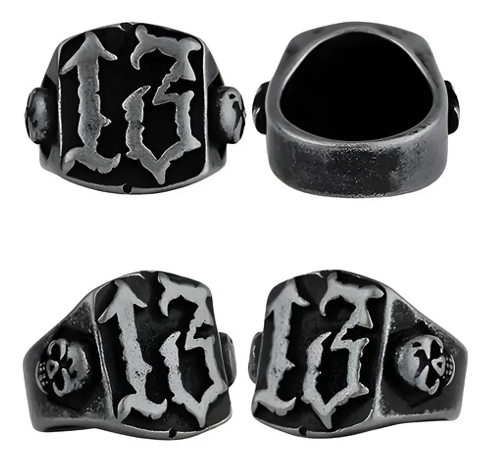 Anillo Acero Craneo Punk Industrial Color Plata Para Hombre 2