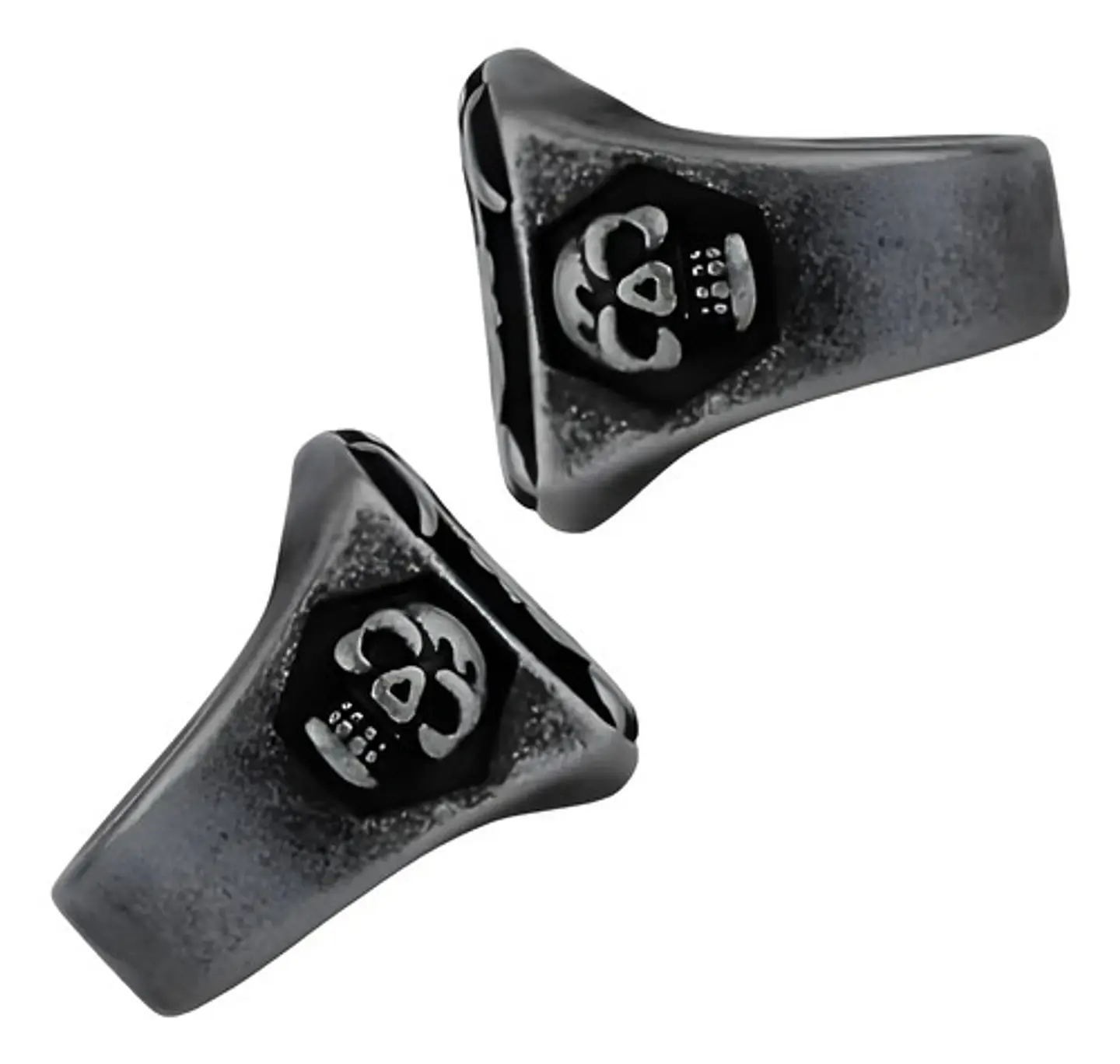 Anillo Acero Craneo Punk Industrial Color Plata Para Hombre 3