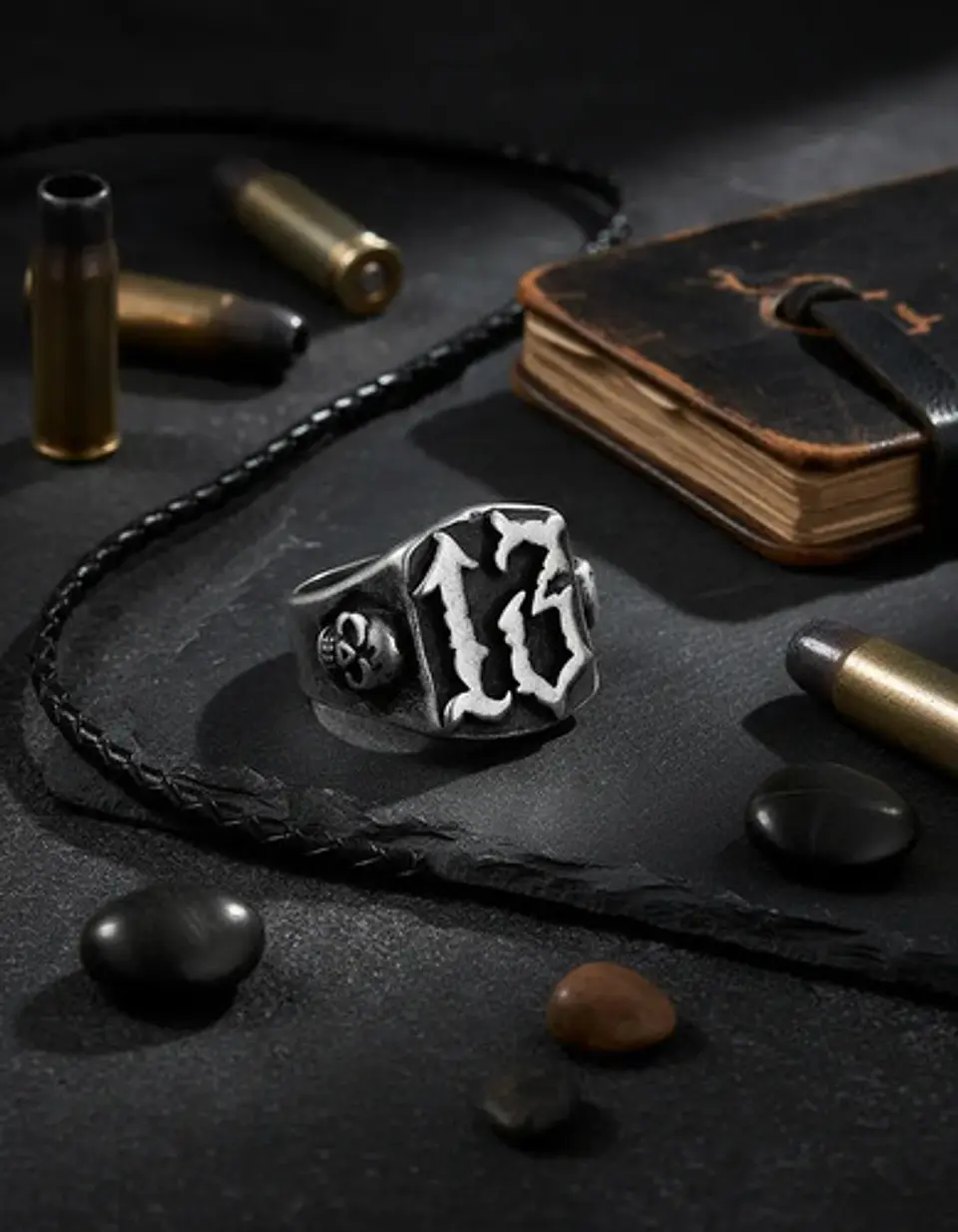 Anillo Acero Craneo Punk Industrial Color Plata Para Hombre 7