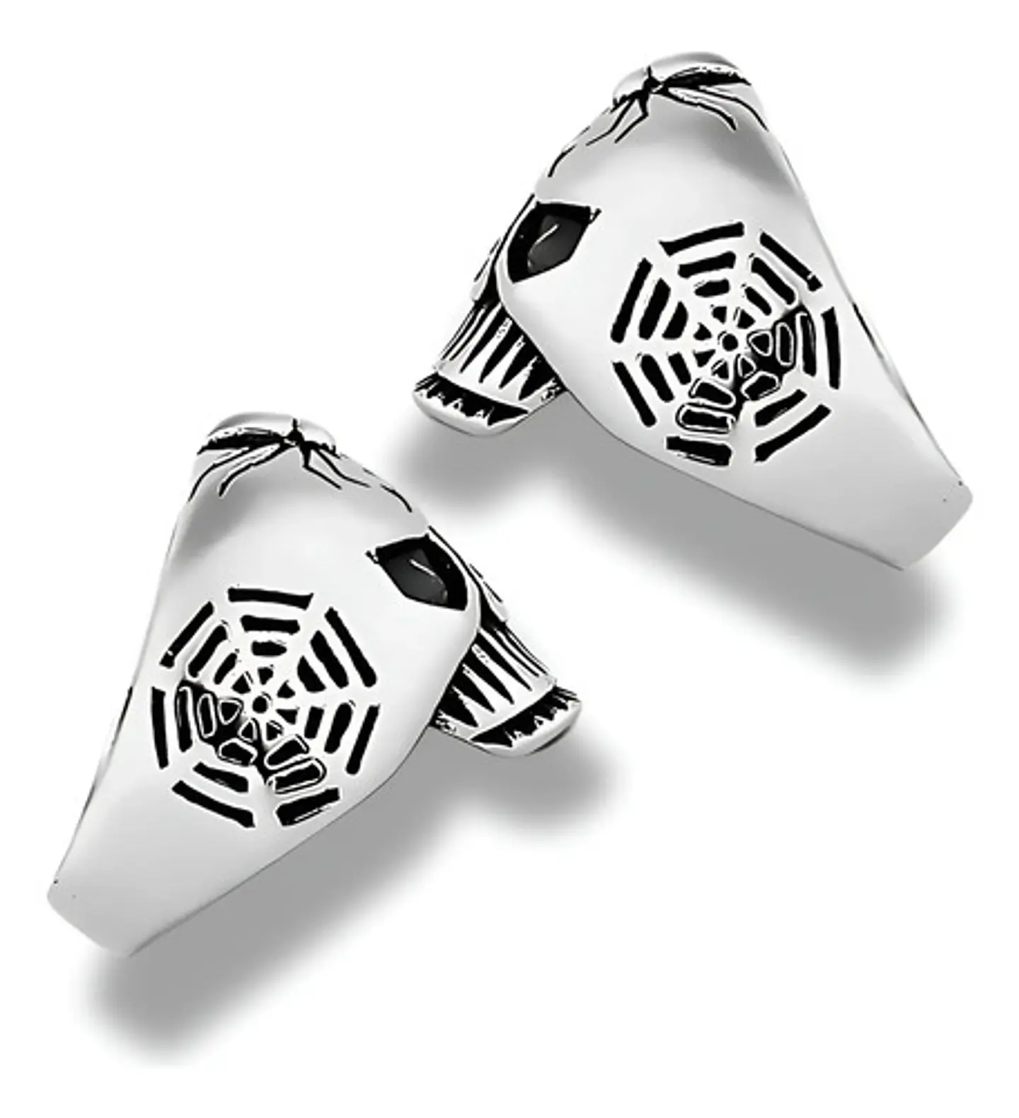 Anillo Calavera Cráneo Araña Gotico Acero Color Plata Hombre 4