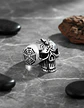 Anillo Calavera Cráneo Araña Gotico Acero Color Plata Hombre - Miniatura 6