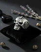 Anillo Calavera Cráneo Araña Gotico Acero Color Plata Hombre - Miniatura 7