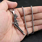 Collar Dije Forma Pistola Revolver Acero Color Plata Hombre - Miniatura 8
