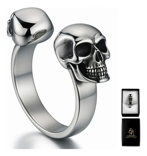 Anillo Para Hombre Mujer En Forma De Craneo Calavera Acero 