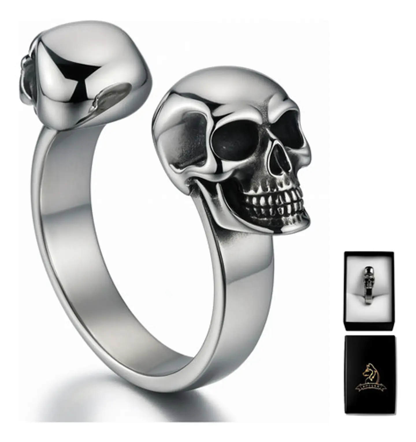 Anillo Para Hombre Mujer En Forma De Craneo Calavera Acero  1