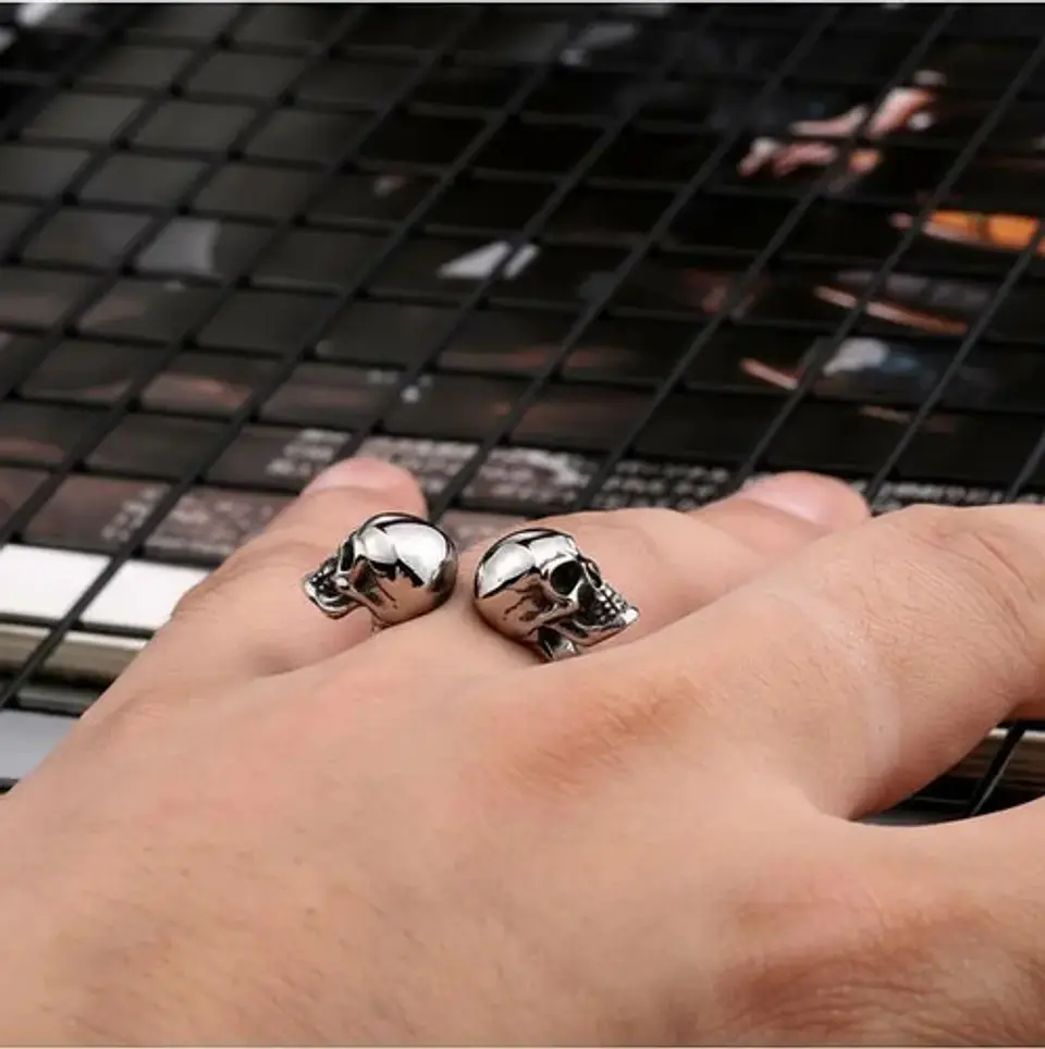Anillo Para Hombre Mujer En Forma De Craneo Calavera Acero  7