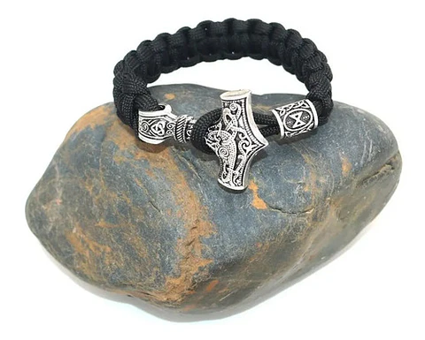Pulsera Hombre Vikingo Cuerda Paracord Nórdico Hacha Nórdica