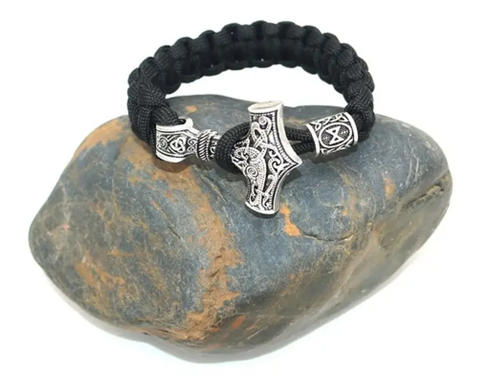 Pulsera Hombre Vikingo Cuerda Paracord Nórdico Hacha Nórdica 2