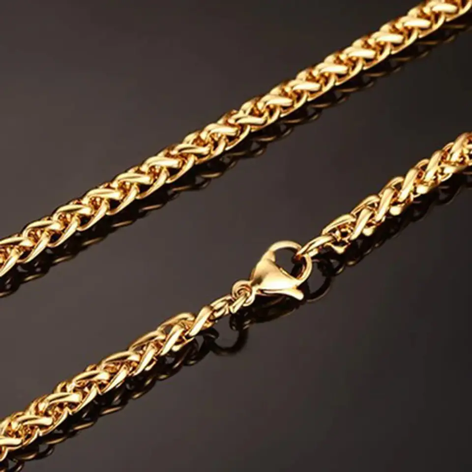 Cadena 4 Mm Acero 70 Cm Color Oro Espiga Urbana Hip Hombre 8