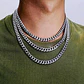 Cadena Cubana Para Hombre 8mm De Acero 80 Cm Color Plata - Miniatura 8