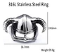 Anillo Acero Vikingo Color Plata Cuernos Nórdico Odin Hombre - Miniatura 2