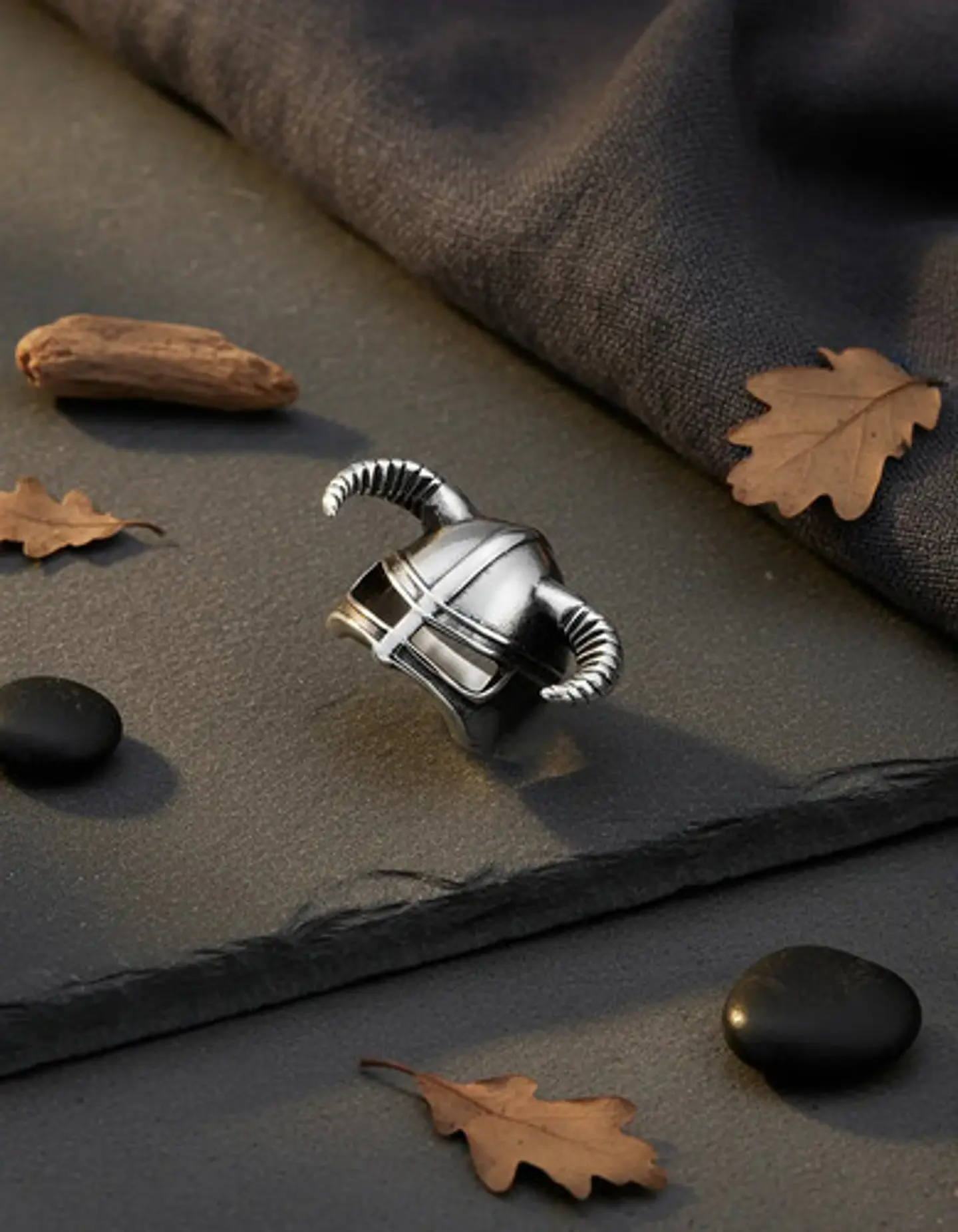 Anillo Acero Vikingo Color Plata Cuernos Nórdico Odin Hombre 4