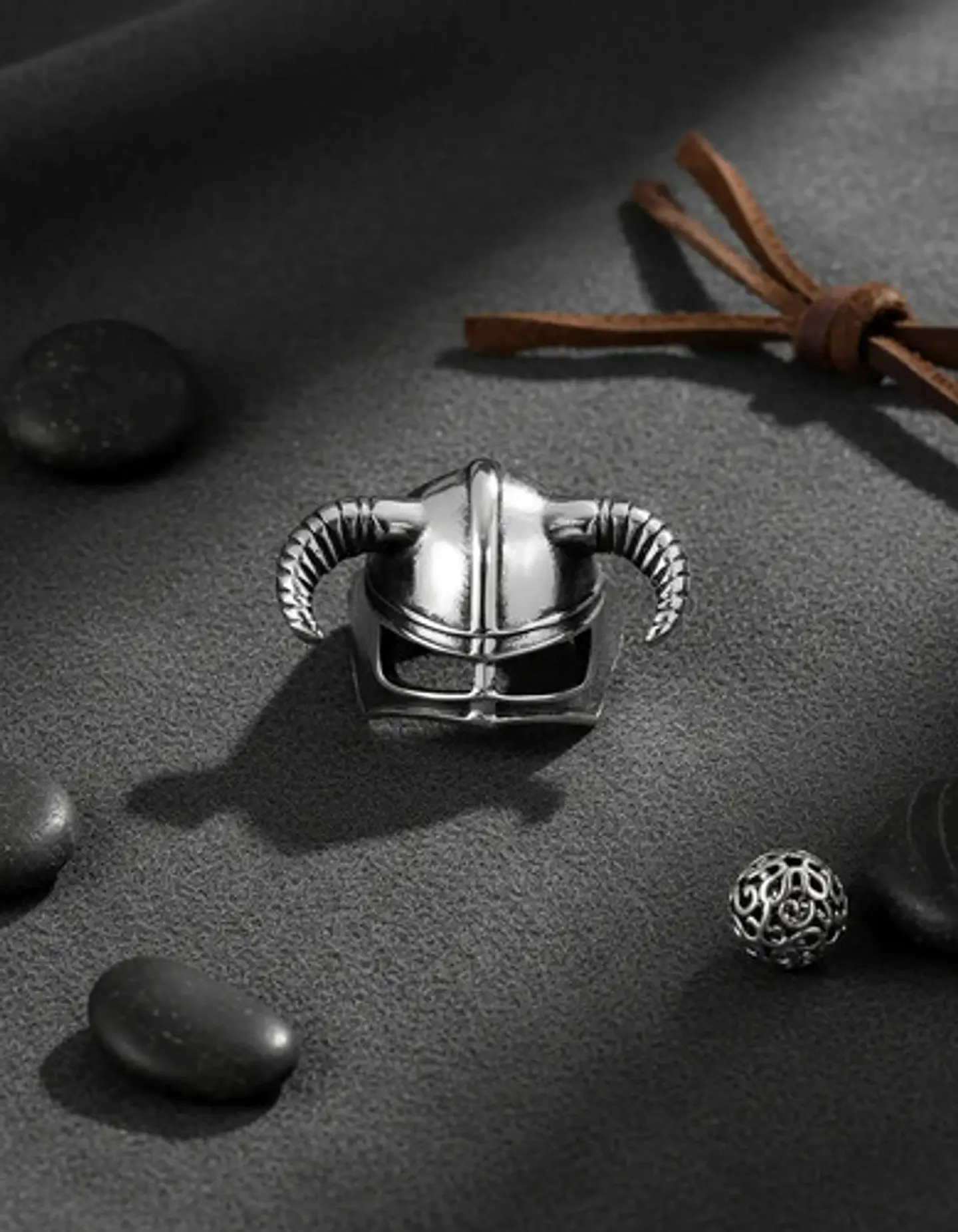 Anillo Acero Vikingo Color Plata Cuernos Nórdico Odin Hombre 5