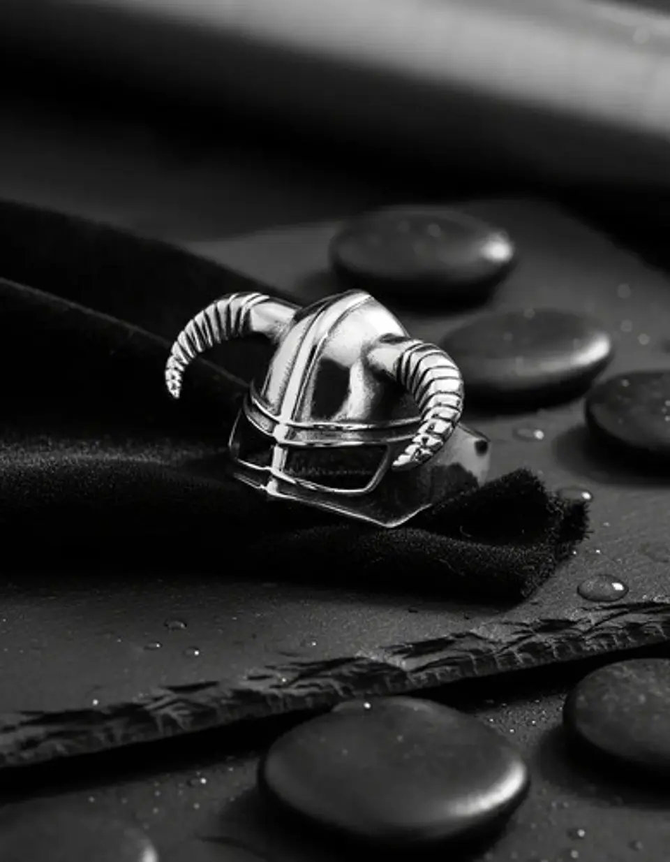 Anillo Acero Vikingo Color Plata Cuernos Nórdico Odin Hombre 6