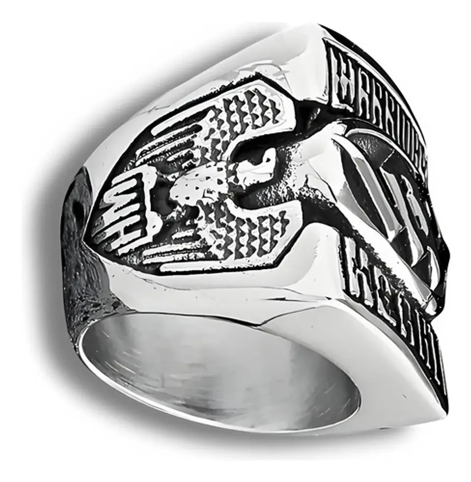 Anillo De Acero Biker Motociclista Urbano Color Plata Hombre 3