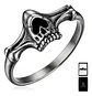 Anillo De Acero Craneo Mandibula Rustico Color Plata Hombre - Miniatura 1