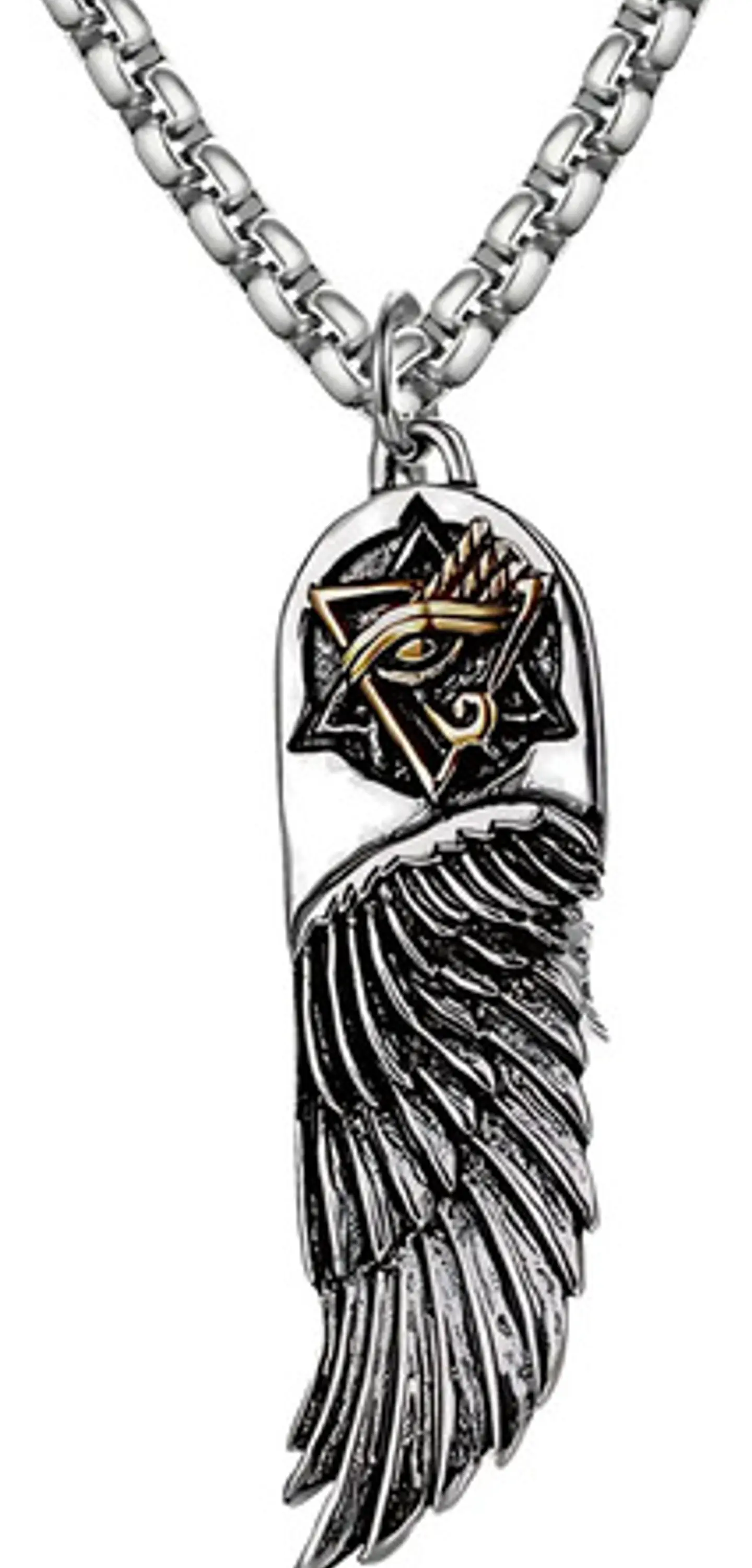 Collar Para Hombre Y Mujer Con Dije Ala Pluma Y Ojo De Horus 1
