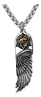 Collar Para Hombre Y Mujer Con Dije Ala Pluma Y Ojo De Horus - Miniatura 1