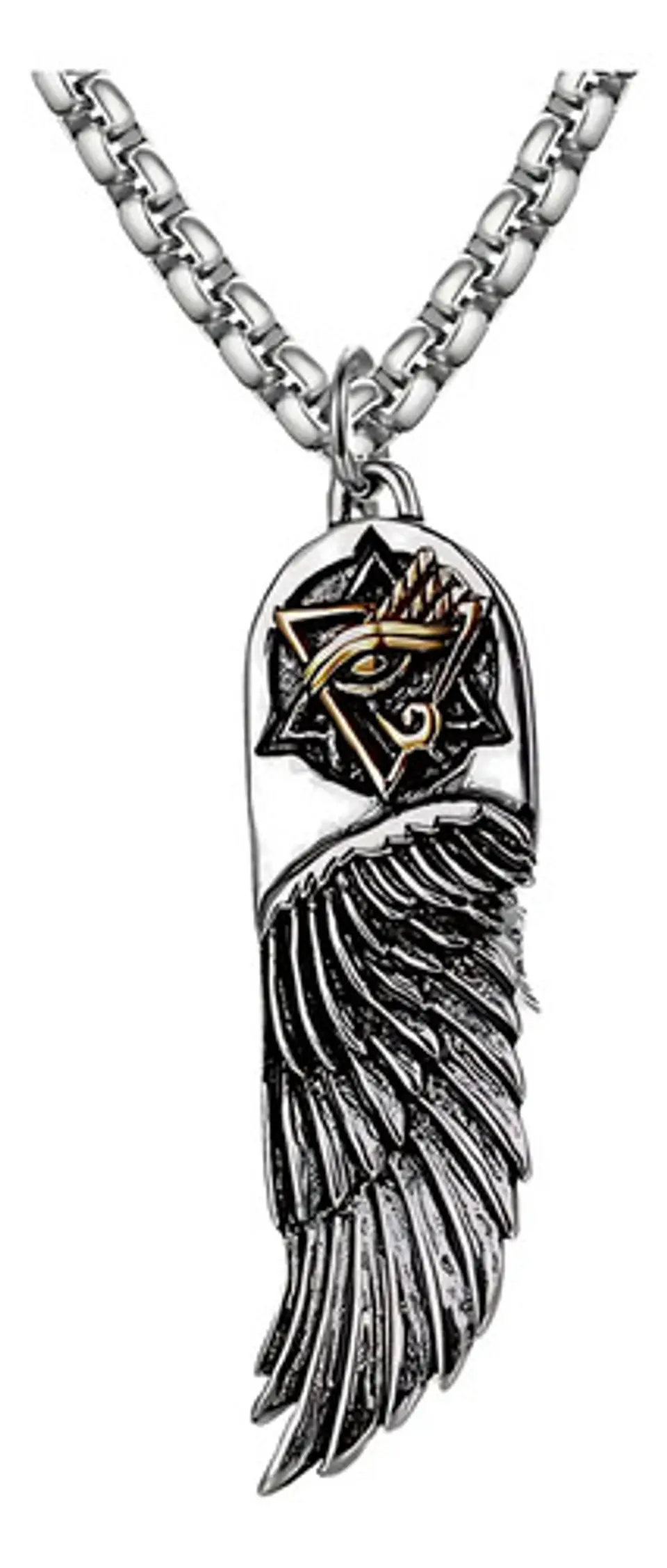 Collar Para Hombre Y Mujer Con Dije Ala Pluma Y Ojo De Horus 1