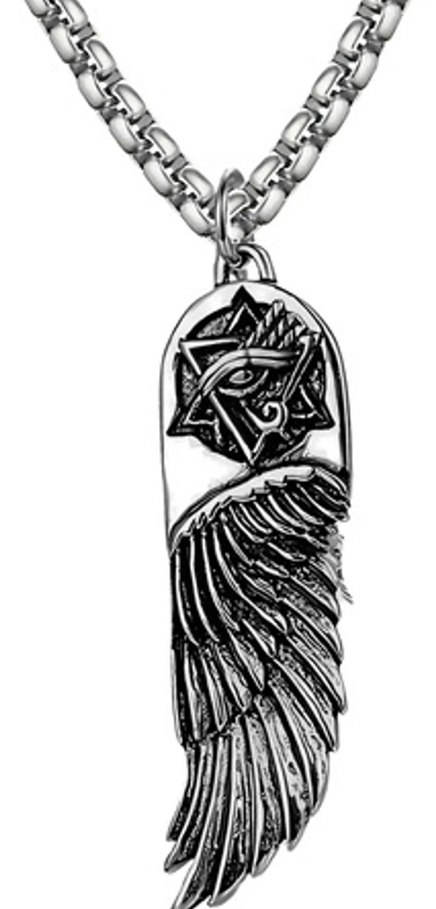 Collar Para Hombre Y Mujer Con Dije Ala Pluma Y Ojo De Horus 9