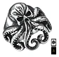 Anillo Pulpo Kraken Calavera Craneo Acero Color Negro Hombre - Miniatura 1